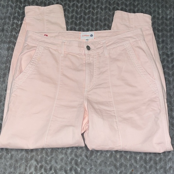 Anthropologie Sundry Rose pants.  100% Cotton.  Cinched Ankles.  Size 27. - Picture 12 of 13